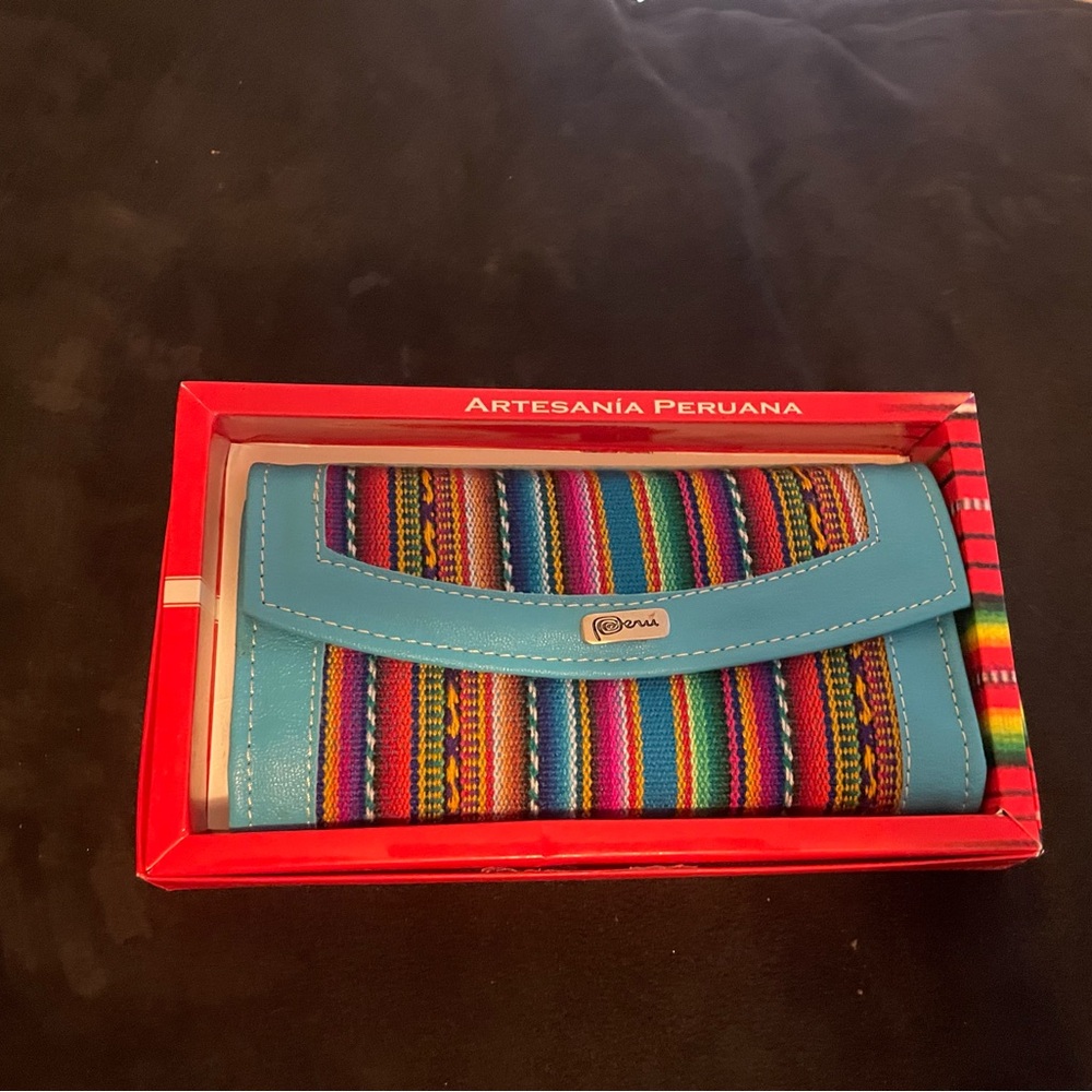 Vibrant Blue Ethnic Pattern Wallet